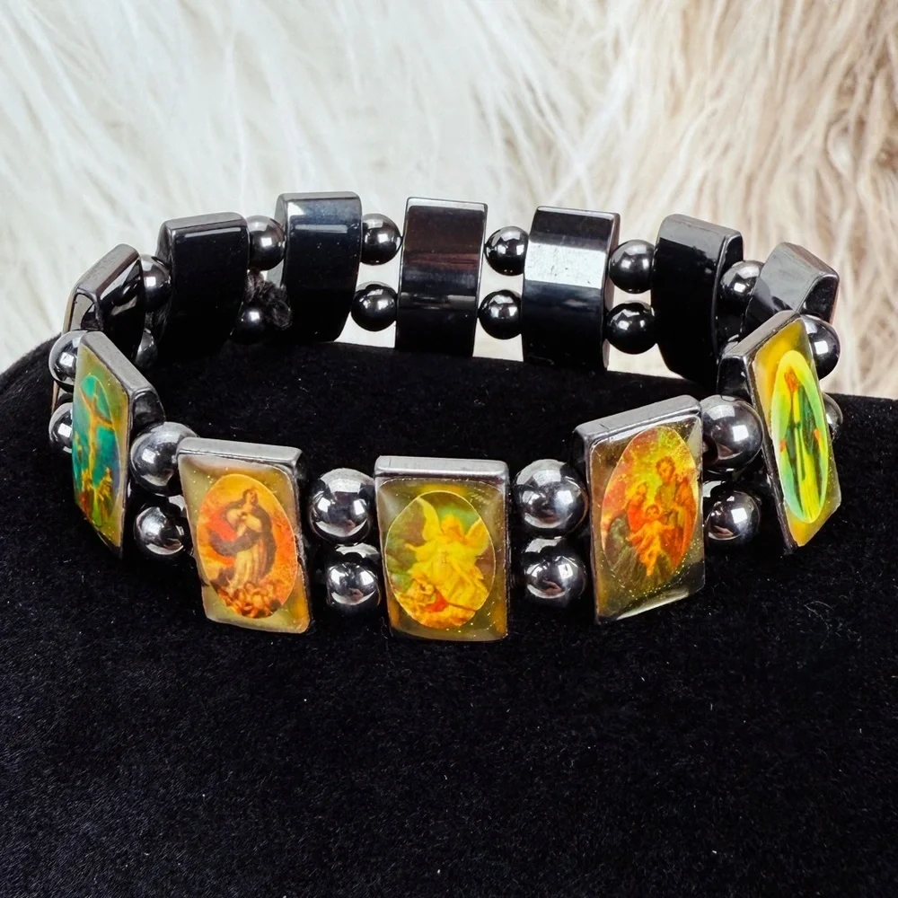Vintage Religious Icon Stretch Bracelet